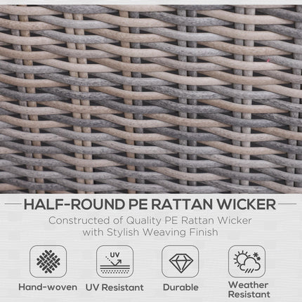 5 Piece Rattan Garden Furniture Set with Tall Glass Table - Grey