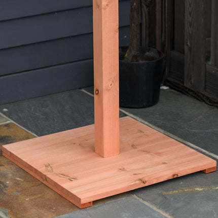 Wooden Bird Feeder Table with Water-Resistant Roof 130cm for Outdoor Use - Brown