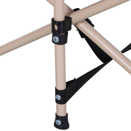 Portable Folding Camping Cot with Steel Frame and Side Pocket for Travel - Blue