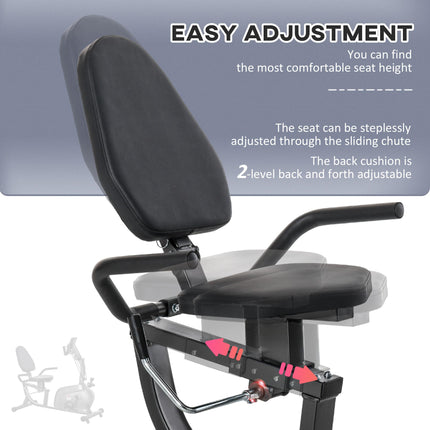 Magnetic Resistance Recumbent Exercise Bike with LCD Monitor - Black