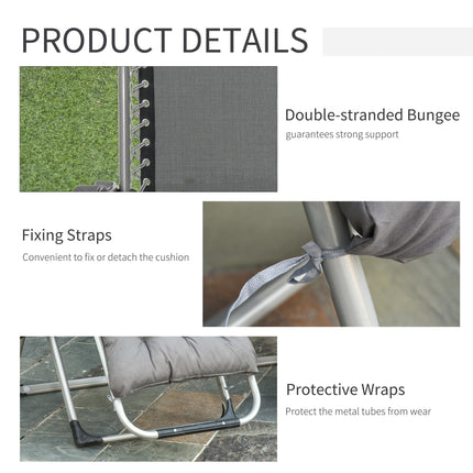 2 Piece Reclining Zero Gravity Garden Chairs with Cushions - Dark Grey