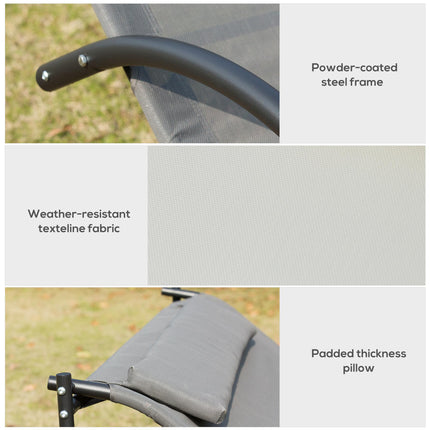 Double Hanging Hammock Chair with Steel Frame Rocking Lounger - Grey