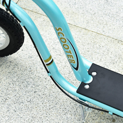 Teen Kids Stunt Scooter with Adjustable Handlebar, 12 Inch Rubber Tyres, Dual Brakes - Blue