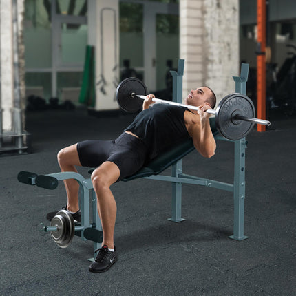 Heavy Duty Adjustable Multi Gym Weight Bench with 4 Incline Positions - Black/Silver