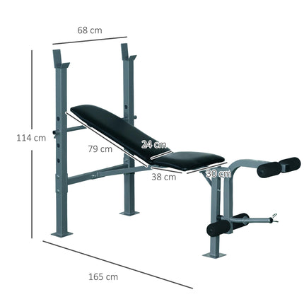 Heavy Duty Adjustable Multi Gym Weight Bench with 4 Incline Positions - Black/Silver