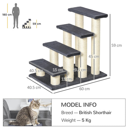 4-Step Pet Stairs for Small & Older Dogs and Cats - Navy Blue