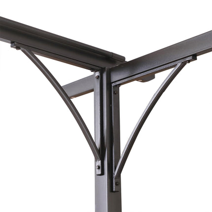 Retractable Metal Pergola Gazebo 350x350cm with UV Resistant Canopy - Beige