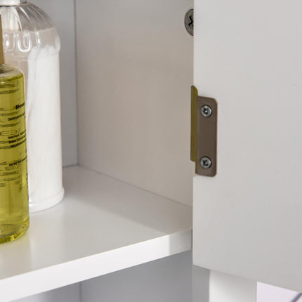 Bathroom Wall Cabinet, Medicine Cabinet, Kitchen Cupboard with 2 Doors and Adjustable Shelf, White