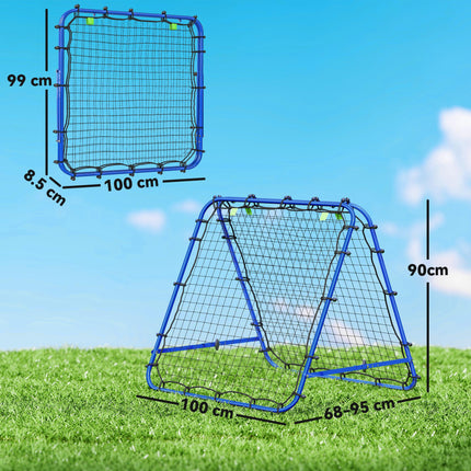 PE Mesh Double-Sided Outdoor Rebounder Net 100x95x90 cm - Blue