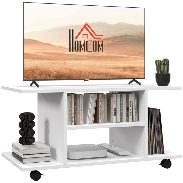 TV Stand with Shelves for TVs up to 42 Inch - White