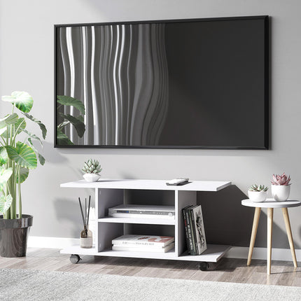 TV Stand with Shelves for TVs up to 42 Inch - White