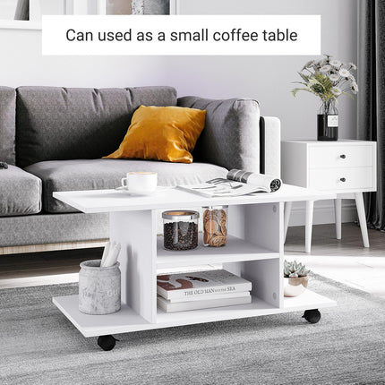 TV Stand with Shelves for TVs up to 42 Inch - White