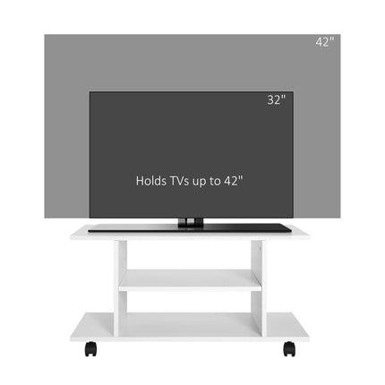 TV Stand with Shelves for TVs up to 42 Inch - White
