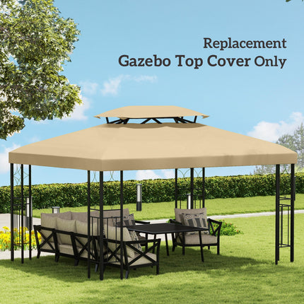 Gazebo Roof Replacement for 3 x 4m Frames with Two-Tier Design - Cream