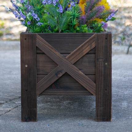58L Raised Garden Bed Planter 100x36.5x36 cm Fir Wood Outdoor Patio - Carbonized Color