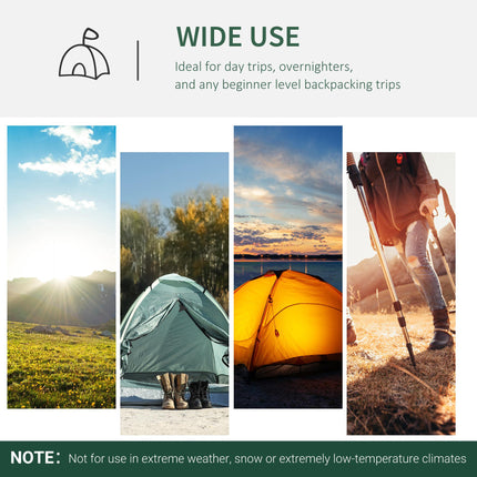 Waterproof 2 Person Dome Camping Tent with Large Windows - Green and Yellow