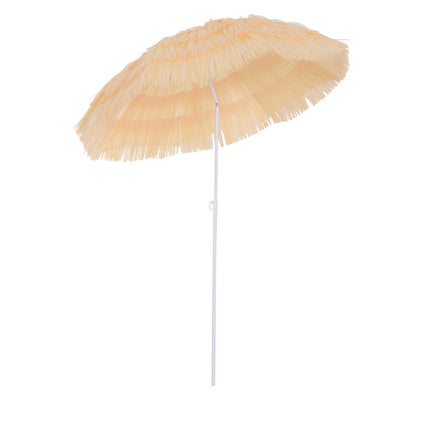 Hawaiian Folding Patio Sun Umbrella With Tilting Crank - Wheat