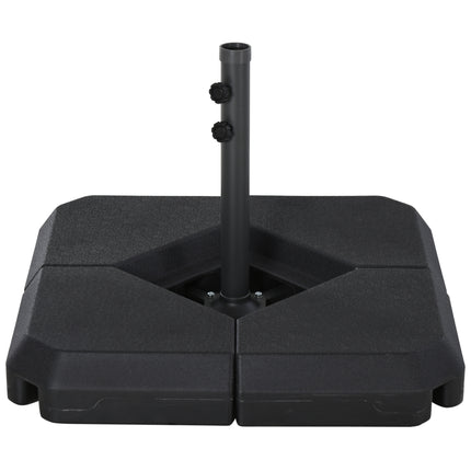4PC Fillable Parasol Base with Steel Cross Garden Umbrella Stand 48mm - Black