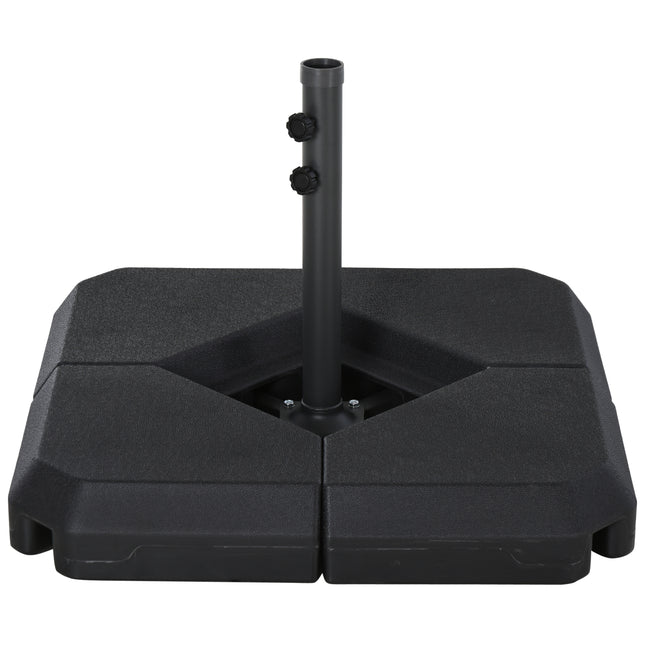 4PC Fillable Parasol Base with Steel Cross Garden Umbrella Stand 48mm - Black