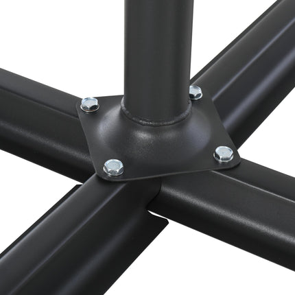 4PC Fillable Parasol Base with Steel Cross Garden Umbrella Stand 48mm - Black