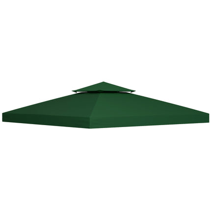 3 x 3 Metre Replacement Gazebo Canopy Double Tier UV Resistant - Dark Green