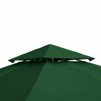3 x 3 Metre Replacement Gazebo Canopy Double Tier UV Resistant - Dark Green