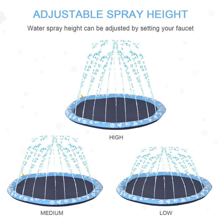 170cm Pet Splash Pad Sprinkler Non-Slip Dog Bath Pool Water Toy - Blue