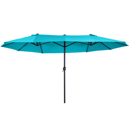 4.6m Double-Sided Patio Parasol Sun Umbrella - Blue