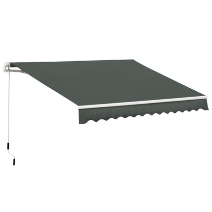 3.5M x 2.5M Manual Awning Canopy Retractable Sun Shade Shelter for Garden Patio