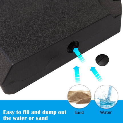 HD Polyethylene Fillable Parasol Base for Sand or Water - Black