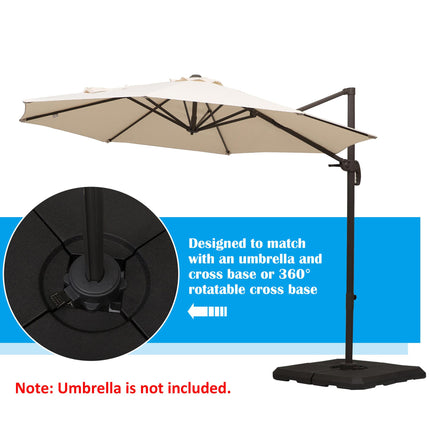 HD Polyethylene Fillable Parasol Base for Sand or Water - Black