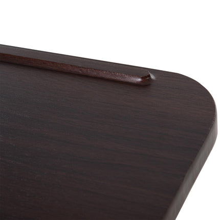 Adjustable Portable Overbed and Chair Laptop Table with Lockable Castors and Wooden Top - Brown