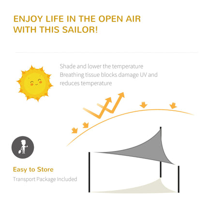 5x5m Triangle Sun Shade Sail Outdoor UV Protection HDPE Canopy w/ Steel Rings Ro