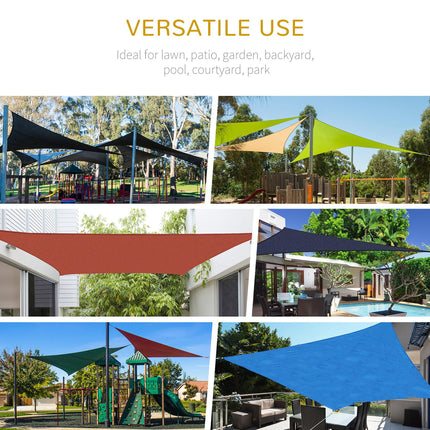 5x5m Triangle Sun Shade Sail Outdoor UV Protection HDPE Canopy w/ Steel Rings Ro