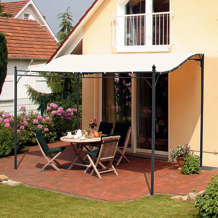 3x3 Metre Metal Frame Pergola Gazebo with Weather-Resistant Canopy - Cream