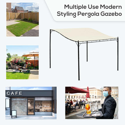 3x3 Metre Metal Frame Pergola Gazebo with Weather-Resistant Canopy - Cream