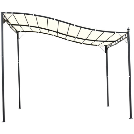 3x3 Metre Metal Frame Pergola Gazebo with Weather-Resistant Canopy - Cream
