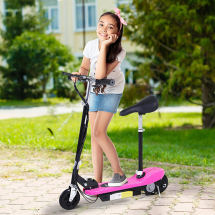 Outdoor Ride On Powered Scooter for Kids 120W Motor Bike with 2 x 12V Batteries - Pink