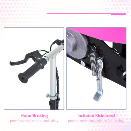 Outdoor Ride On Powered Scooter for Kids 120W Motor Bike with 2 x 12V Batteries - Pink