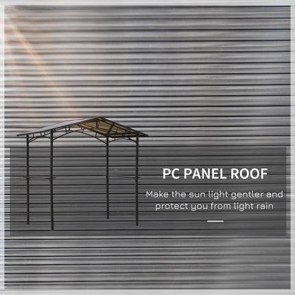 8ft Outdoor BBQ Gazebo Tent with Aluminium Frame and Hardtop Roof - Black