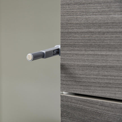 High Gloss Frame Sideboard with 2 Drawers Push-Open Design for Living Room & Bedroom - Grey