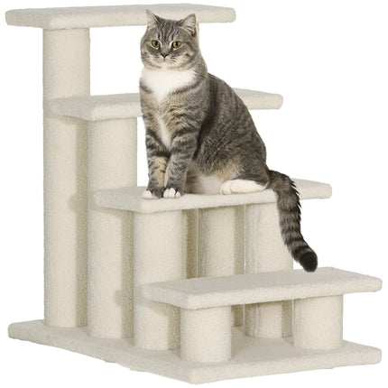 Dog Steps for Bed 4 Step Pet Stairs for Sofa Dog Cat Climb Ladder 63x43x60 cm Cr