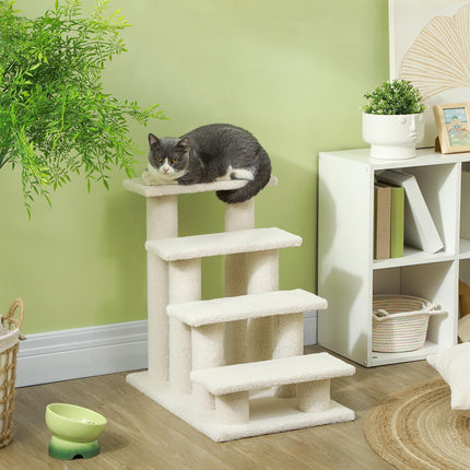 Dog Steps for Bed 4 Step Pet Stairs for Sofa Dog Cat Climb Ladder 63x43x60 cm Cr