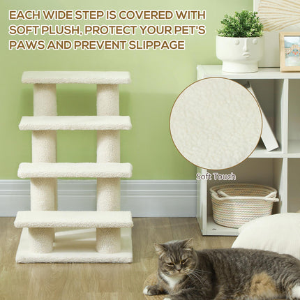 Dog Steps for Bed 4 Step Pet Stairs for Sofa Dog Cat Climb Ladder 63x43x60 cm Cr