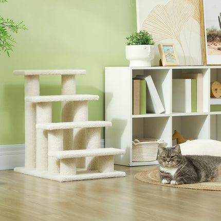 Dog Steps for Bed 4 Step Pet Stairs for Sofa Dog Cat Climb Ladder 63x43x60 cm Cr