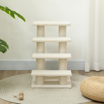 Dog Steps for Bed 4 Step Pet Stairs for Sofa Dog Cat Climb Ladder 63x43x60 cm Cr