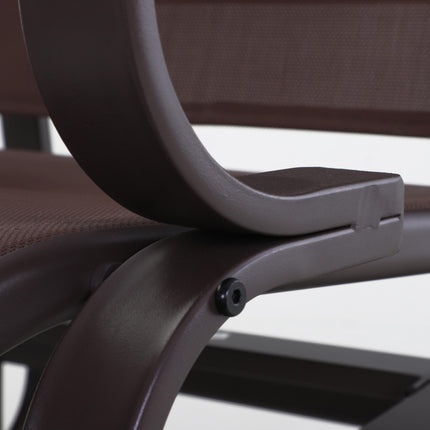 Outdoor Gliding Rocking Chair with Metal Frame for Patio, Garden & Poolside - Brown