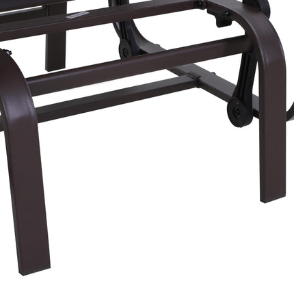 Outdoor Gliding Rocking Chair with Metal Frame for Patio, Garden & Poolside - Brown