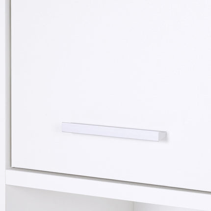 Slim Tall Bathroom Cabinet with 2 Doors & Adjustable Shelves - White