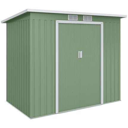 Large Metal Garden Storage Shed with Double Doors and Ventilation - Grey